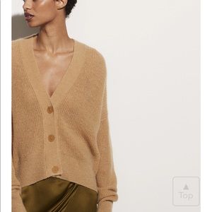 Vince open stitch cardigan in straw